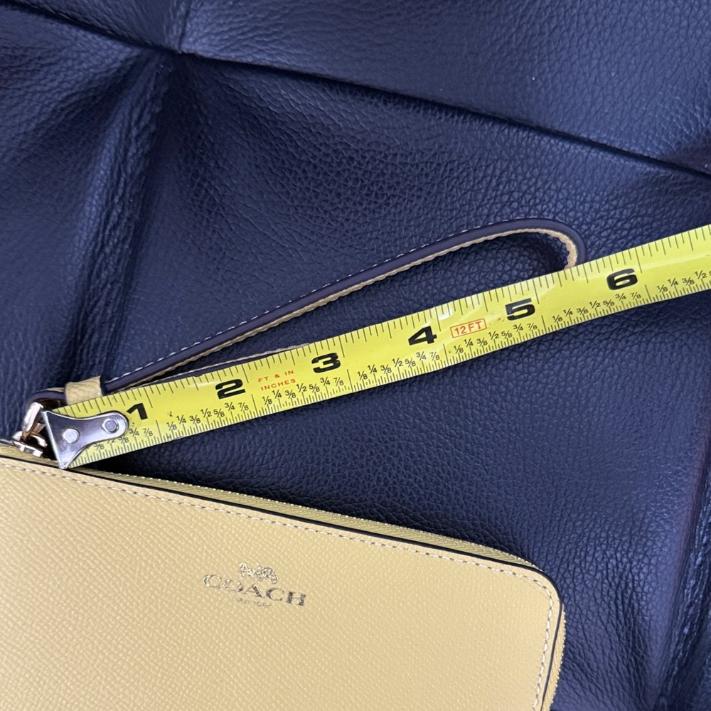 Coach Soft Yellow and Gold Logo Wristlet Clutch - Picture 11 of 16